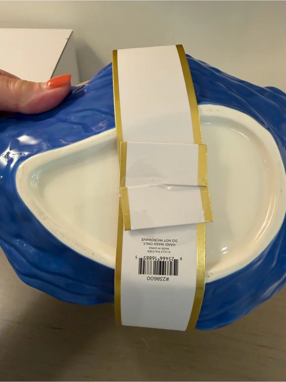 Lilly Pulitzer Ceramic Oyster Shell Appetizer Plate Set of 2 Frenchie Blue NIB